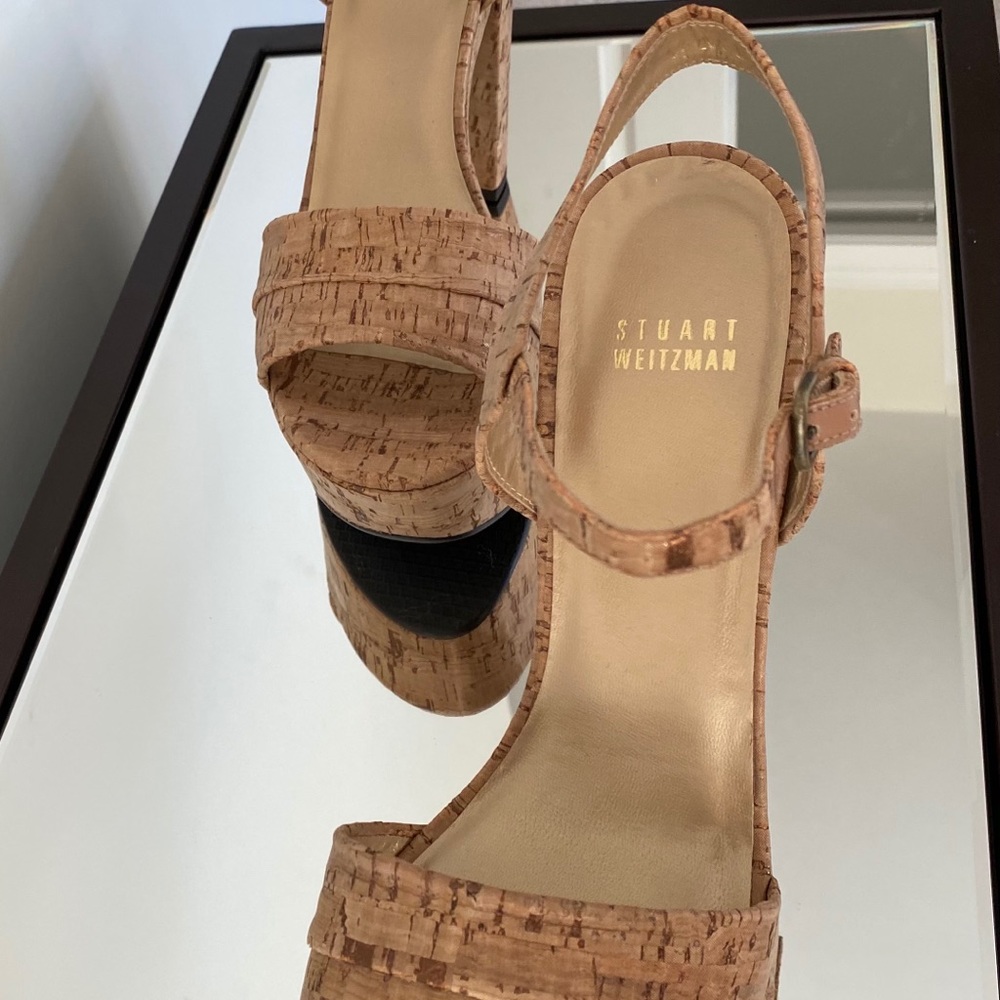 Stuart Weitzman Cork Oncr Platforms - image 6